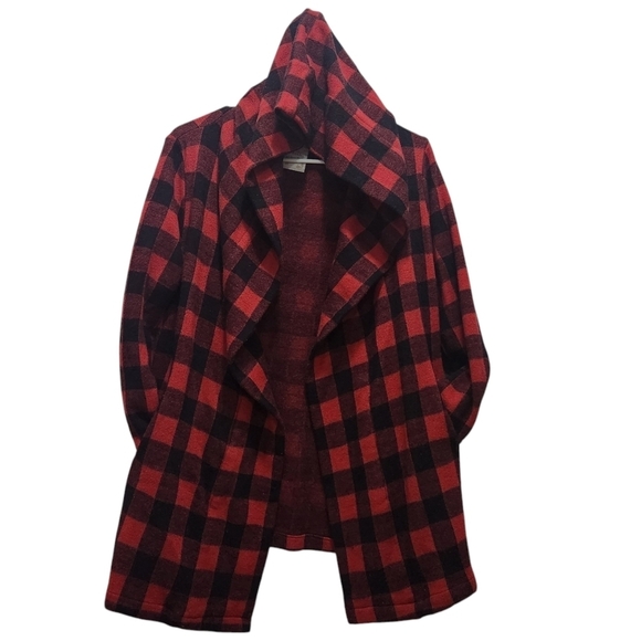 Altar'd State Open Front Buffalo Plaid Cardigan Size M Cabincore Lounge Cozycore - Picture 1 of 4